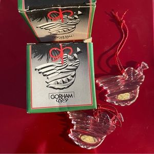 Vintage Gorham Crystal Holiday Angel Christmas Ornament